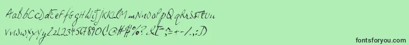 Jphsl-Schriftart – Schwarze Schriften auf grünem Hintergrund