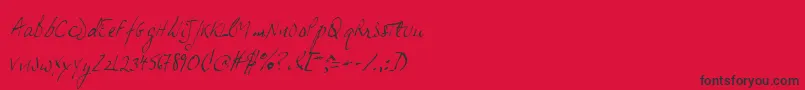 フォントJphsl – 赤い背景に黒い文字