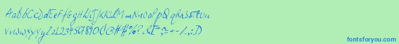 Jphslフォントについての詳細 フォントJphsl – 青い文字は緑の背景です。