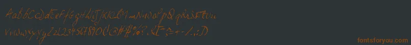 Weitere Informationen zur Jphsl-Schriftart Jphsl-Schriftart – Braune Schriften auf schwarzem Hintergrund