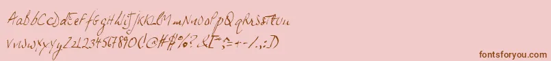 Jphsl-Schriftart – Braune Schriften auf rosa Hintergrund