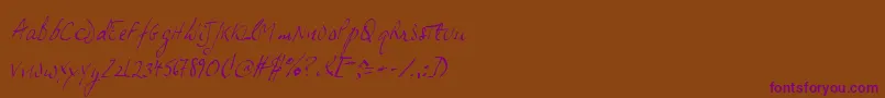 Jphsl-Schriftart – Violette Schriften auf braunem Hintergrund