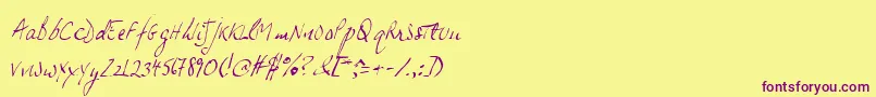 Jphsl Font – Purple Fonts on Yellow Background