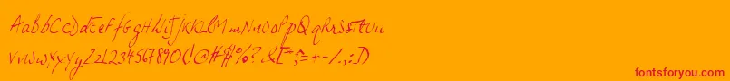 Jphsl Font – Red Fonts on Orange Background