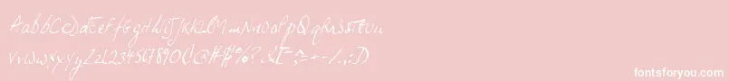 Jphsl-Schriftart – Weiße Schriften auf rosa Hintergrund