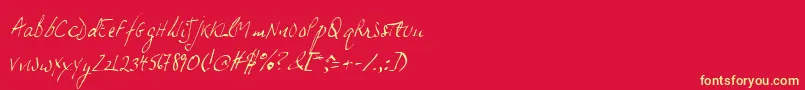 Jphsl Font – Yellow Fonts on Red Background