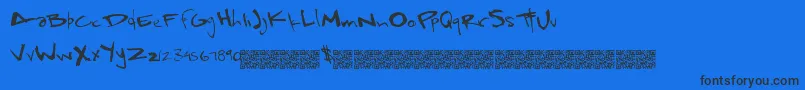 Rapidsloths-Schriftart – Schwarze Schriften auf blauem Hintergrund