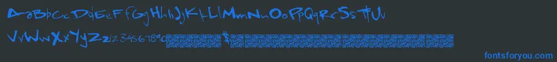 Rapidslothsフォントについての詳細 フォントRapidsloths – 黒い背景に青い文字