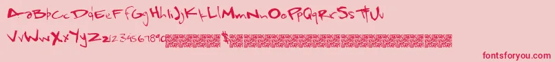 フォントRapidsloths – ピンクの背景に赤い文字