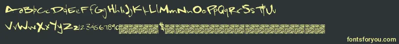 Rapidsloths-Schriftart – Gelbe Schriften auf schwarzem Hintergrund