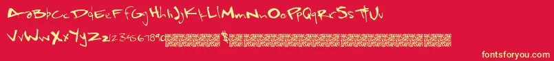 Шрифт Rapidsloths – жёлтые шрифты на красном фоне
