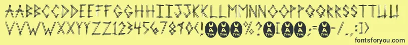 2prot Font – Black Fonts on Yellow Background