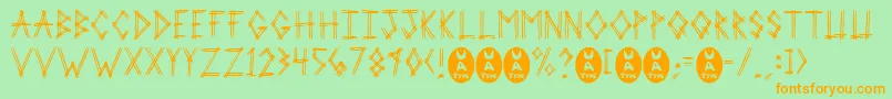 2prot Font – Orange Fonts on Green Background
