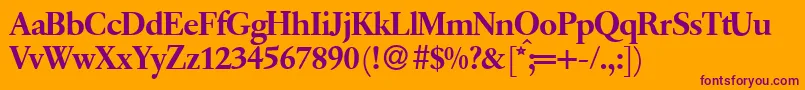 Police Q650RomanRegular – polices violettes sur fond orange