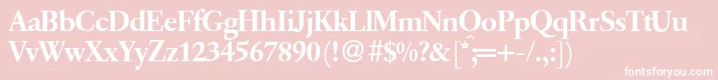 Police Q650RomanRegular – polices blanches sur fond rose