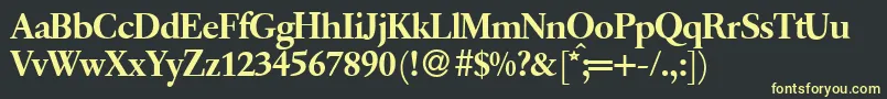 Q650RomanRegular Font – Yellow Fonts on Black Background