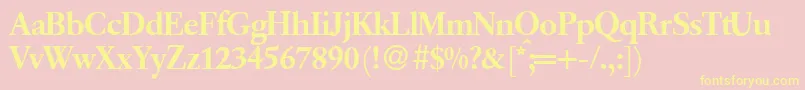 Q650RomanRegular Font – Yellow Fonts on Pink Background