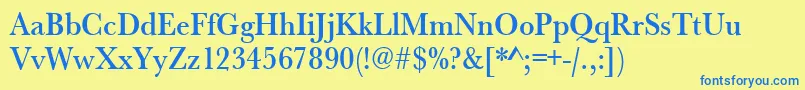 Urwbaskertmedextnar Font – Blue Fonts on Yellow Background