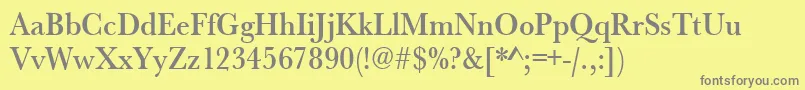 Weitere Informationen zur Urwbaskertmedextnar-Schriftart Urwbaskertmedextnar-Schriftart – Graue Schriften auf gelbem Hintergrund