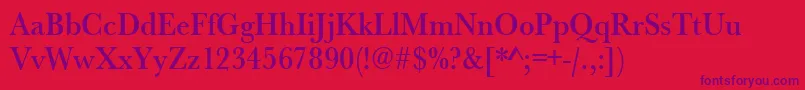 Urwbaskertmedextnar Font – Purple Fonts on Red Background
