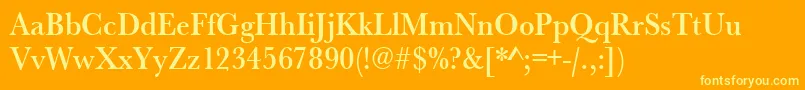 Czcionka Urwbaskertmedextnar – żółte czcionki na pomarańczowym tle