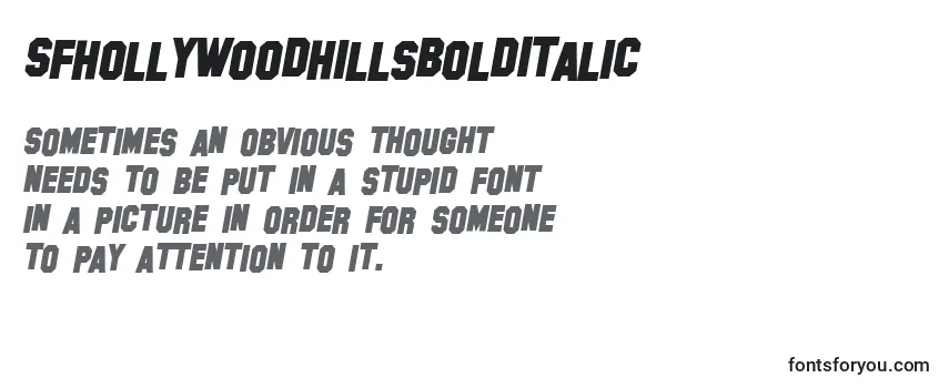 Шрифт SfHollywoodHillsBoldItalic