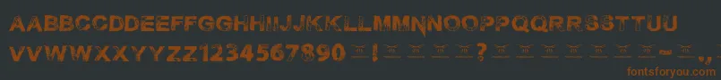 Necrotype Font – Brown Fonts on Black Background