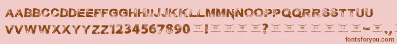 Necrotype Font – Brown Fonts on Pink Background