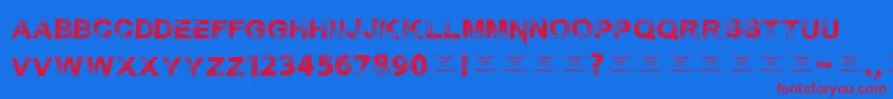 Necrotype Font – Red Fonts on Blue Background