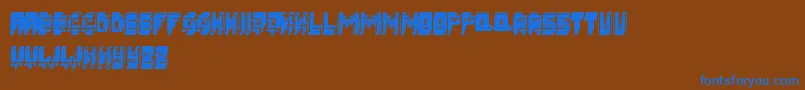 3DFatsche-Schriftart – Blaue Schriften auf braunem Hintergrund