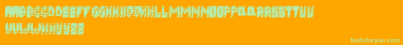 3DFatsche-Schriftart – Grüne Schriften auf orangefarbenem Hintergrund