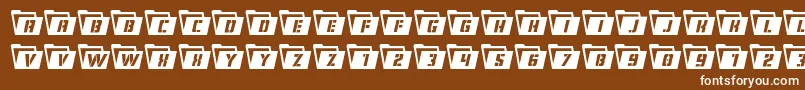 フォントEyesonlysemicond – 茶色の背景に白い文字