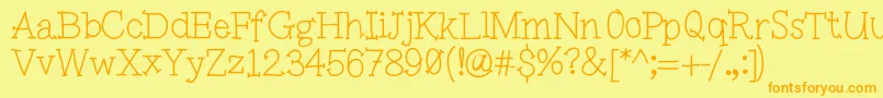 Pinwheel Font – Orange Fonts on Yellow Background