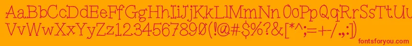 Pinwheel Font – Red Fonts on Orange Background