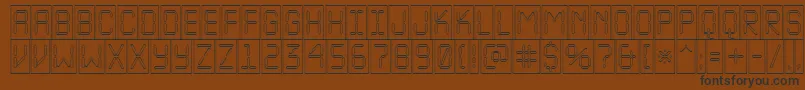ALcdnovacmotl-Schriftart – Schwarze Schriften auf braunem Hintergrund