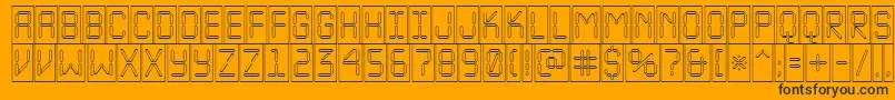 Шрифт ALcdnovacmotl – чёрные шрифты на оранжевом фоне