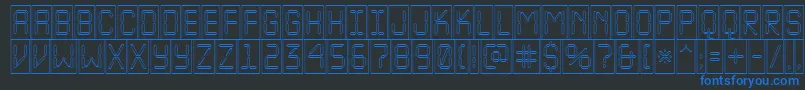 フォントALcdnovacmotl – 黒い背景に青い文字