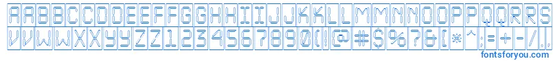 フォントALcdnovacmotl – 白い背景に青い文字