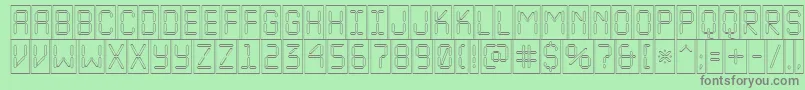 フォントALcdnovacmotl – 緑の背景に灰色の文字