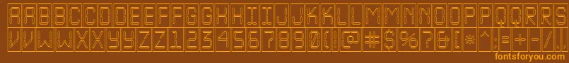 ALcdnovacmotl-Schriftart – Orangefarbene Schriften auf braunem Hintergrund