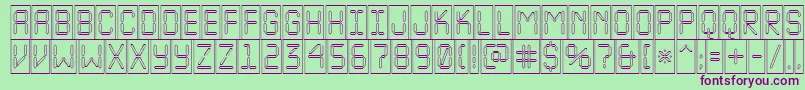 Шрифт ALcdnovacmotl – фиолетовые шрифты на зелёном фоне