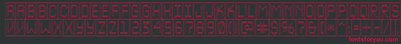 Czcionka ALcdnovacmotl – czerwone czcionki na czarnym tle