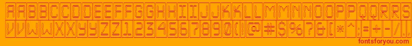 フォントALcdnovacmotl – オレンジの背景に赤い文字