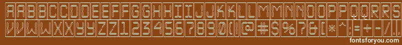Fonte ALcdnovacmotl – fontes brancas em um fundo marrom