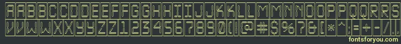 Fonte ALcdnovacmotl – fontes amarelas em um fundo preto