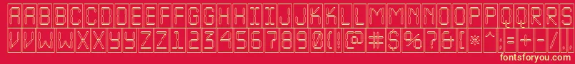 ALcdnovacmotl Font – Yellow Fonts on Red Background