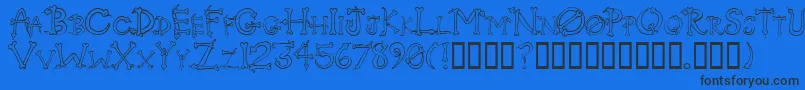 Serpents Font – Black Fonts on Blue Background