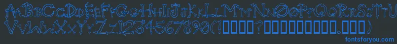 Serpents Font – Blue Fonts on Black Background