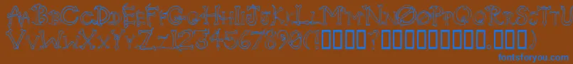 Serpents Font – Blue Fonts on Brown Background