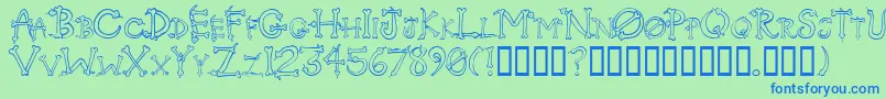 Serpents Font – Blue Fonts on Green Background